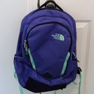 North Face Purple & Green Backpack